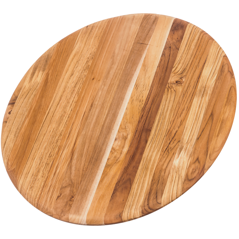 Elegant Round Teak Serving & Cutting Board, Large