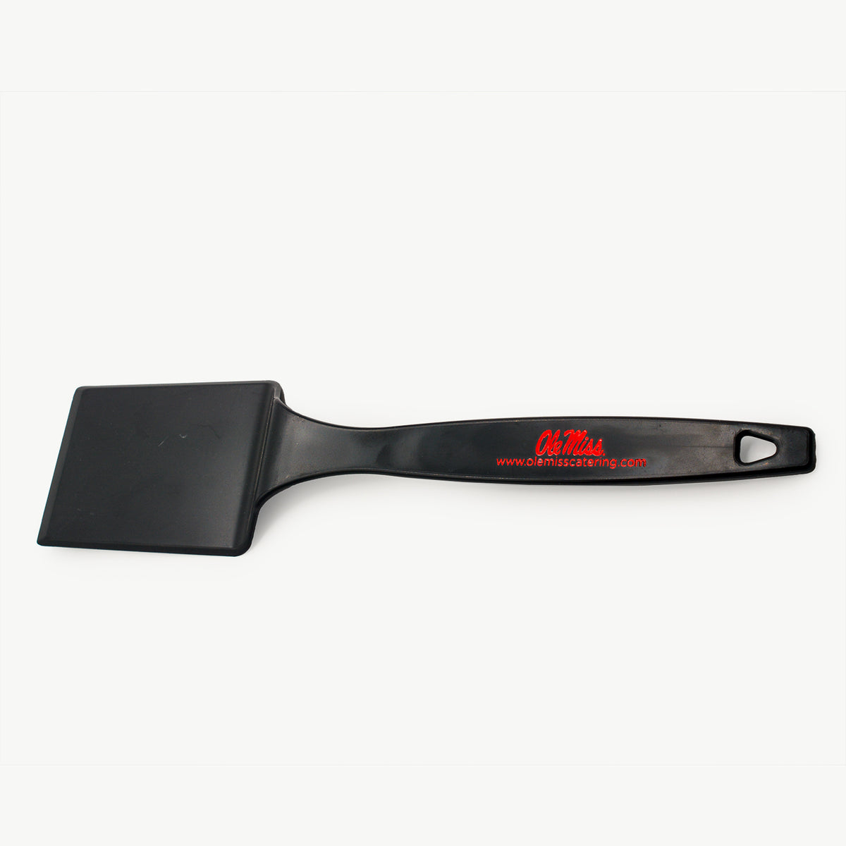 Customizable medium plastic spatula by LoTech Sales with hot foil stamp customization.