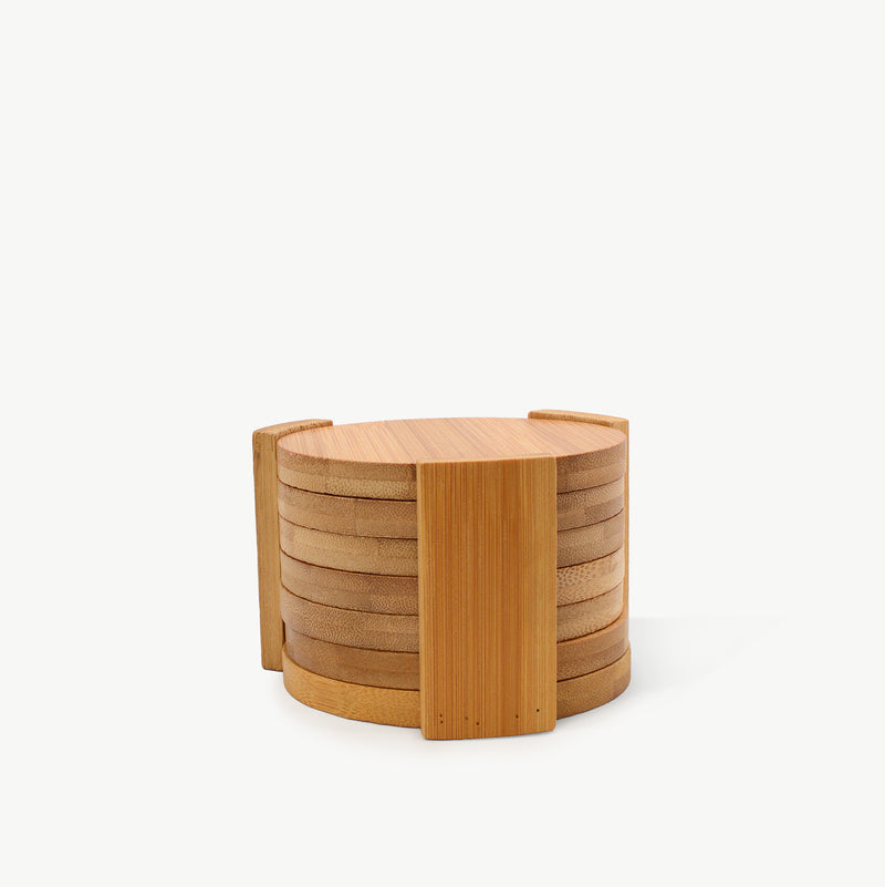 LoTech Sales bamboo coaster set