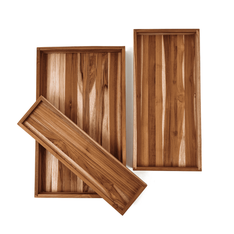 LoTech Sales Teak nesting trays set of 3