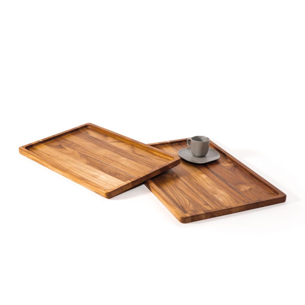 Nordic Style Teak Tray Set of 2